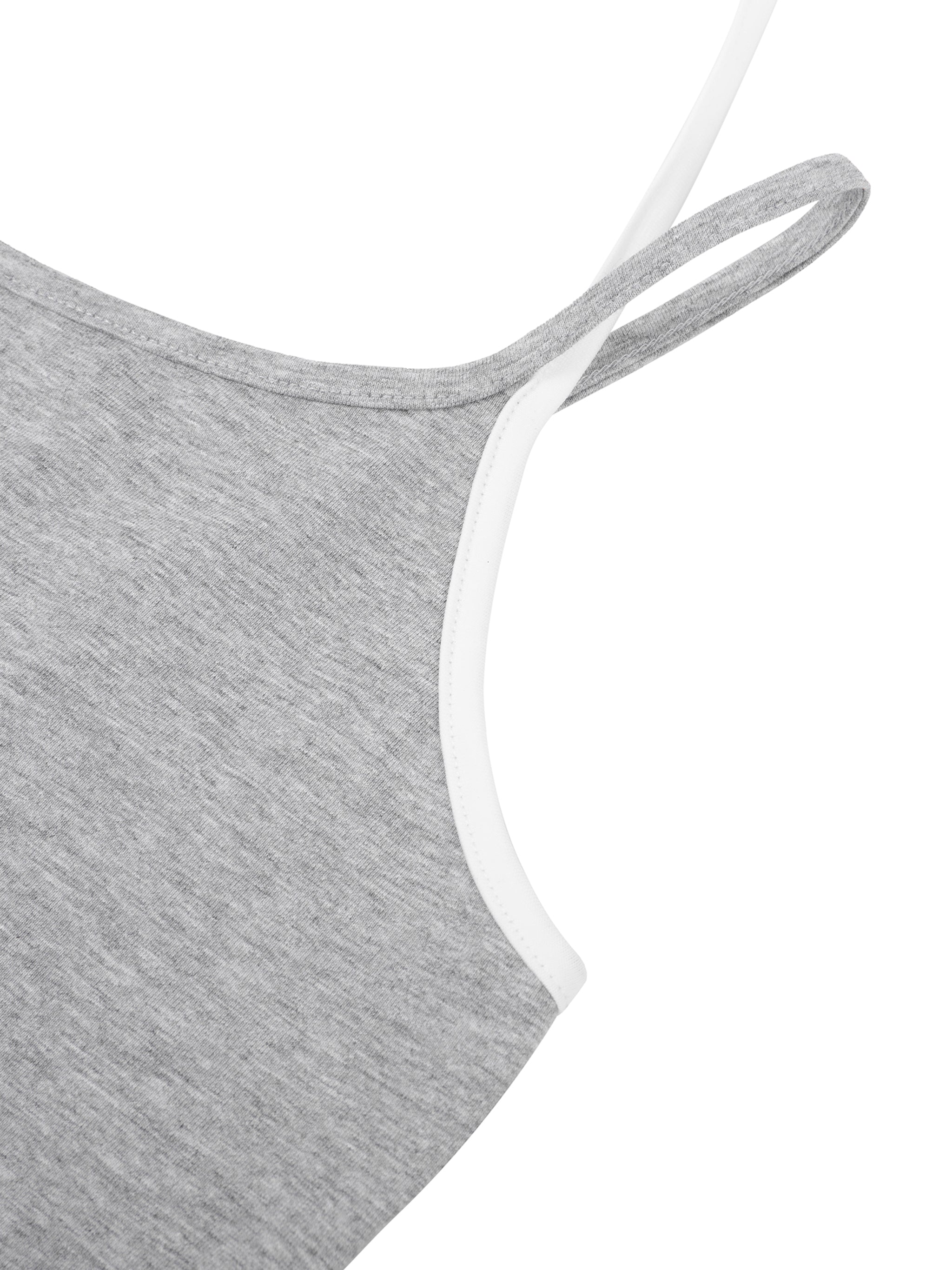 Diamond Line Contrast Binding Halter Tank Top
