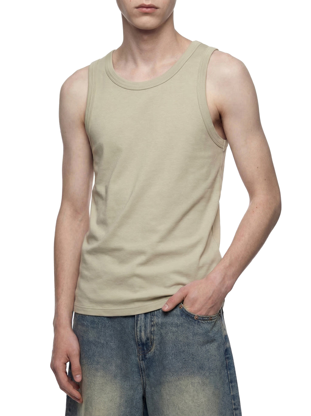 Men's Heavyweight Ribbed Branded Tank Top