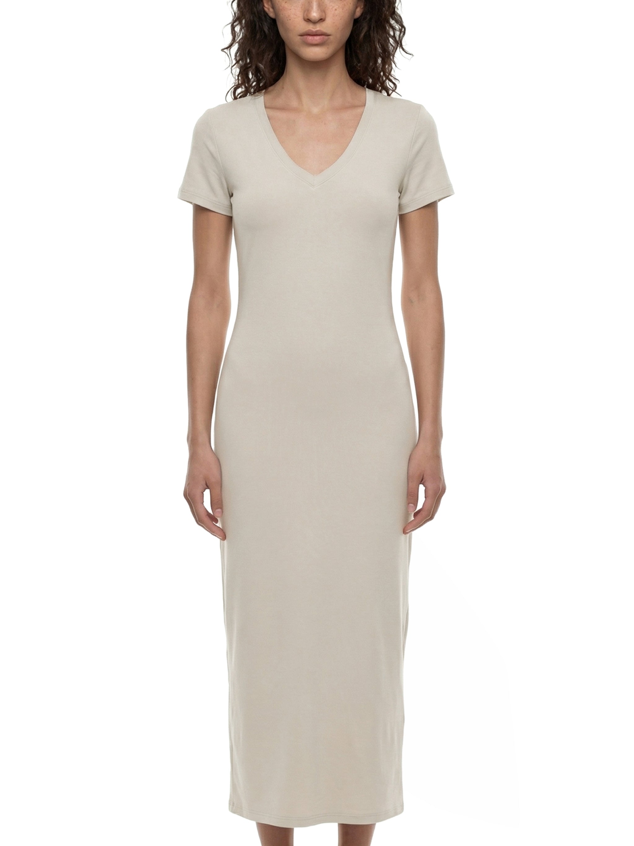 Women's V-Neck Short Sleeve Maxi Dress