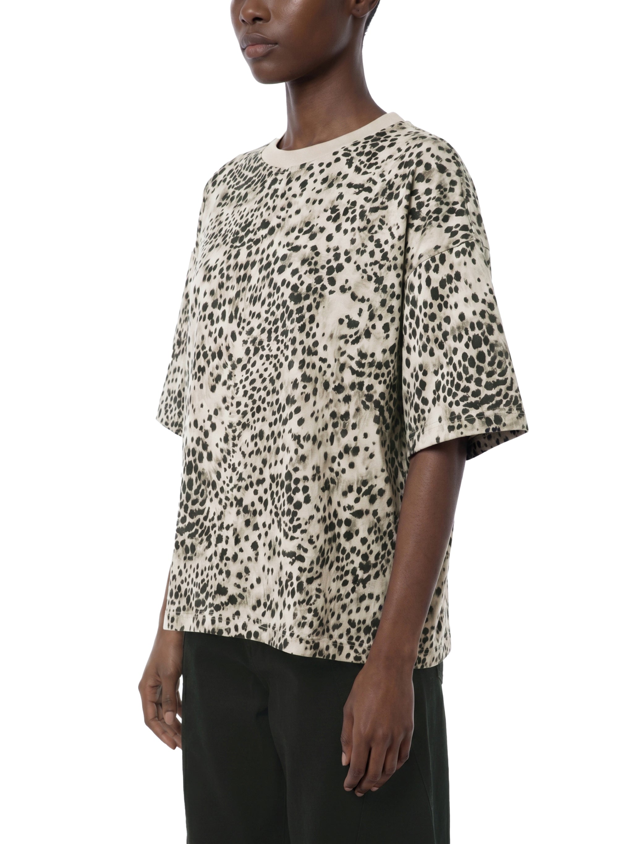 Artificial Experiments Leopard Print Boxy T