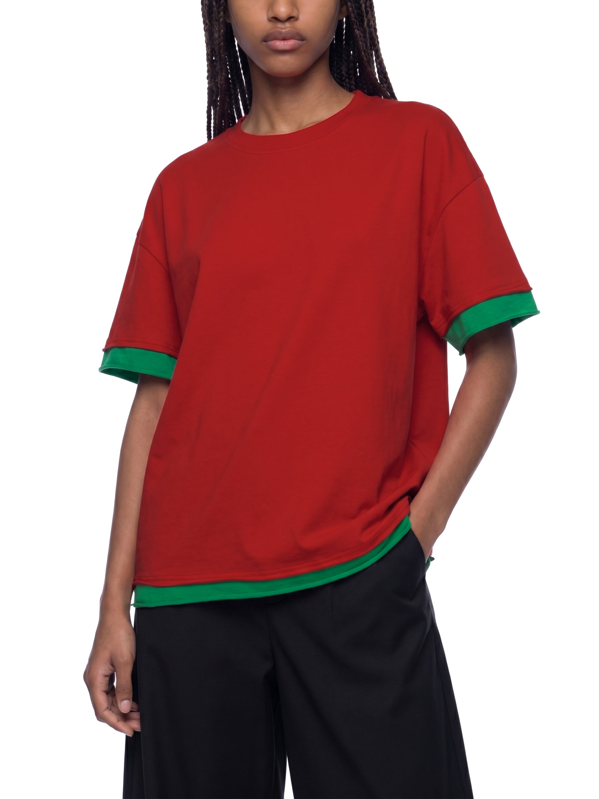 Unisex Boxy Color Block T-Shirt