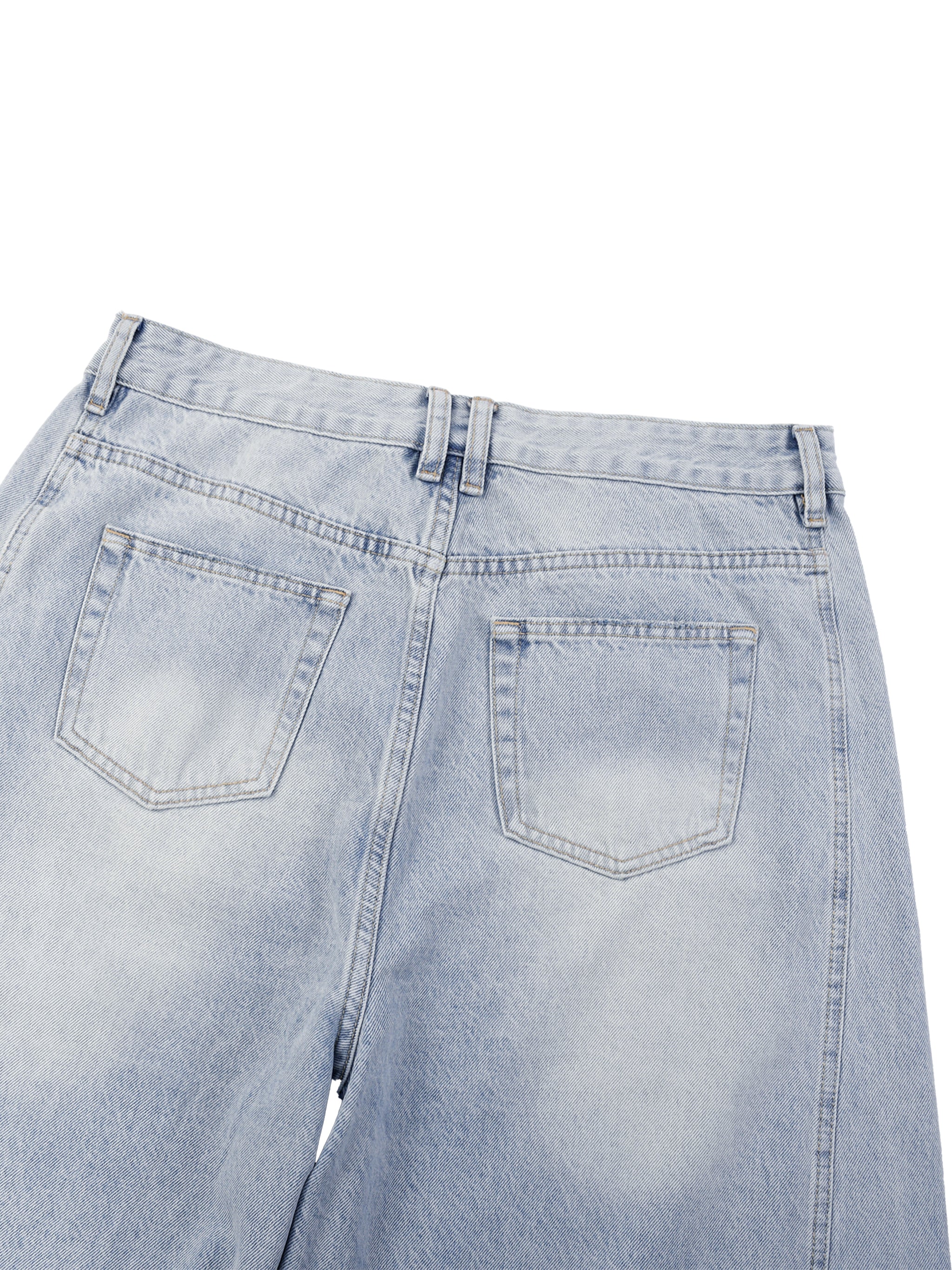 Digitally Enhanced Barrel Leg Jeans