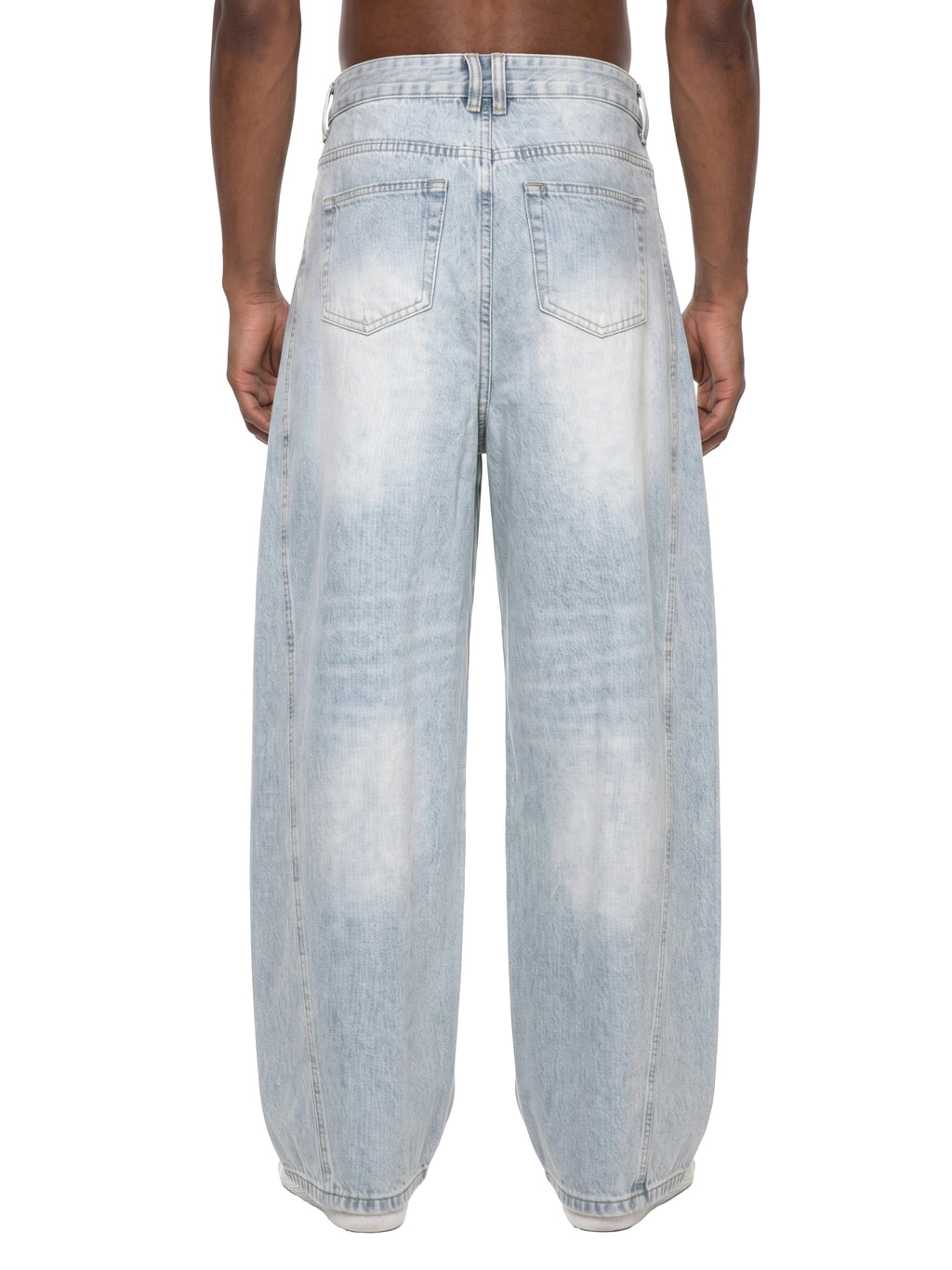 Digitally Enhanced Barrel Leg Jeans