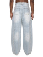 Digitally Enhanced Barrel Leg Jeans