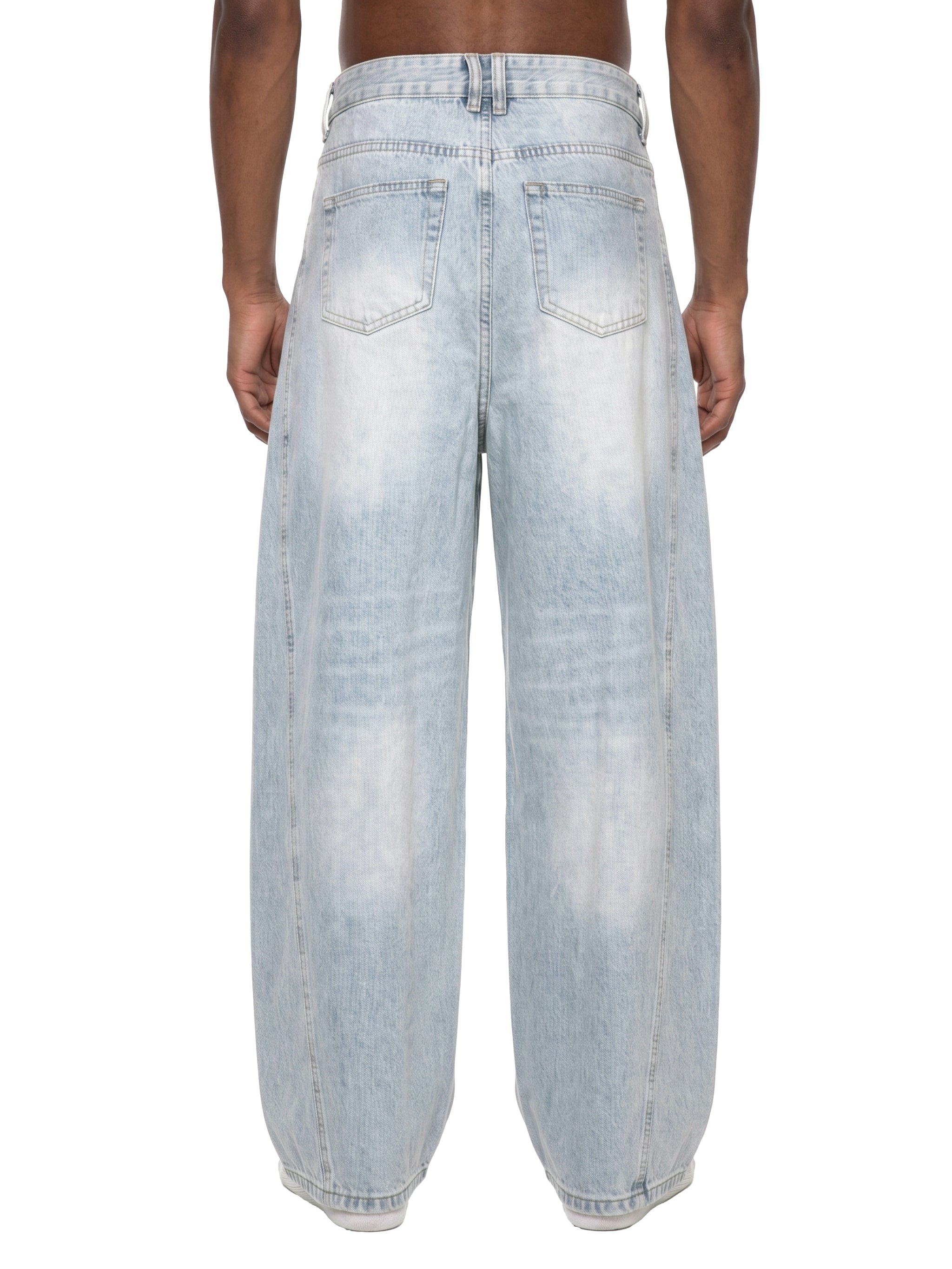 Digitally Enhanced Barrel Leg Jeans