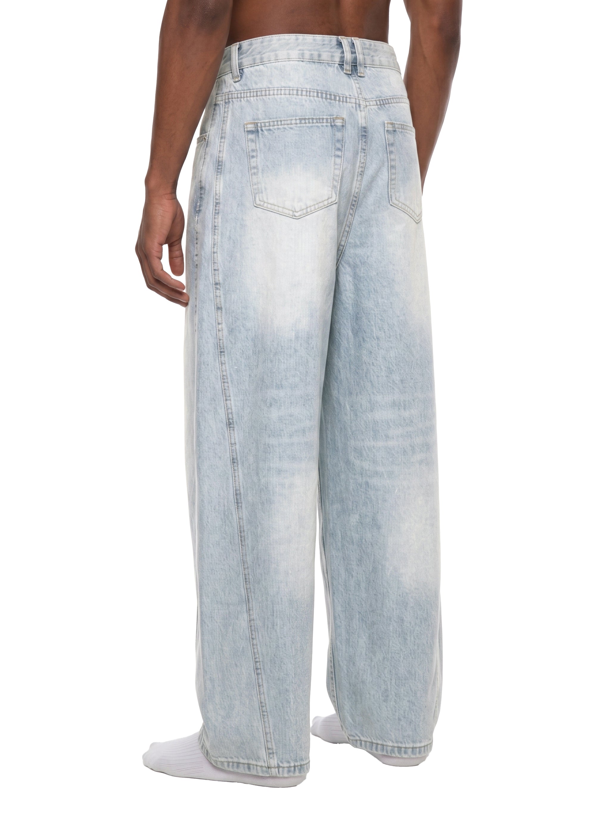 Digitally Enhanced Barrel Leg Jeans