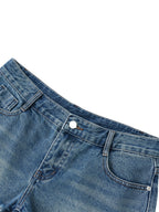 Women's Vintage Wash Raw Hem Denim Shorts
