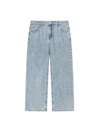 Digitally Enhanced Vintage Wash Straight Leg Jeans