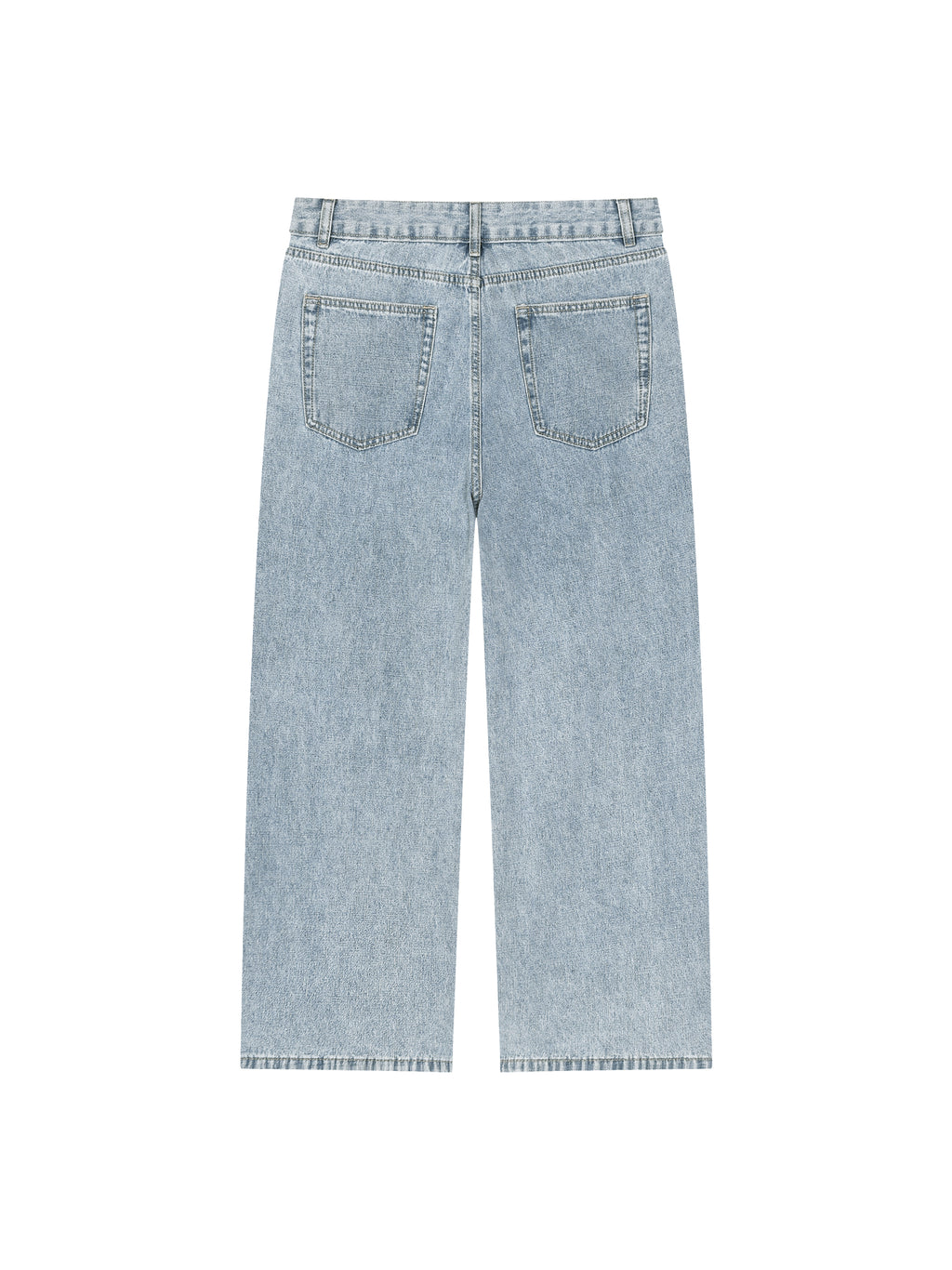 Digitally Enhanced Vintage Wash Straight Leg Jeans