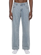 Digitally Enhanced Vintage Wash Straight Leg Jeans