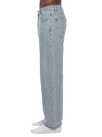 Digitally Enhanced Vintage Wash Straight Leg Jeans