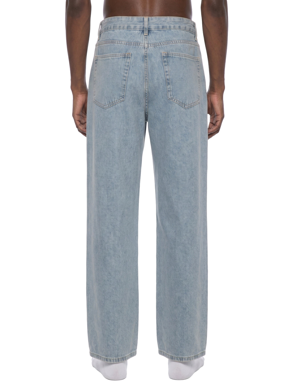 Digitally Enhanced Vintage Wash Straight Leg Jeans