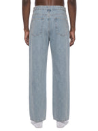 Digitally Enhanced Vintage Wash Straight Leg Jeans