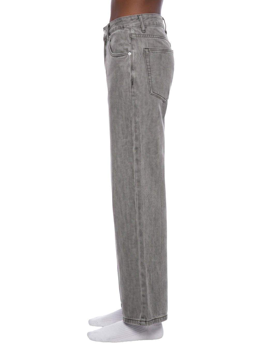 Digitally Enhanced Vintage Wash Straight Leg Jeans