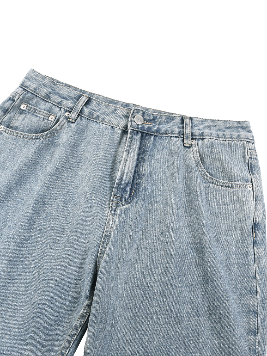 Digitally Enhanced Vintage Wash Straight Leg Jeans