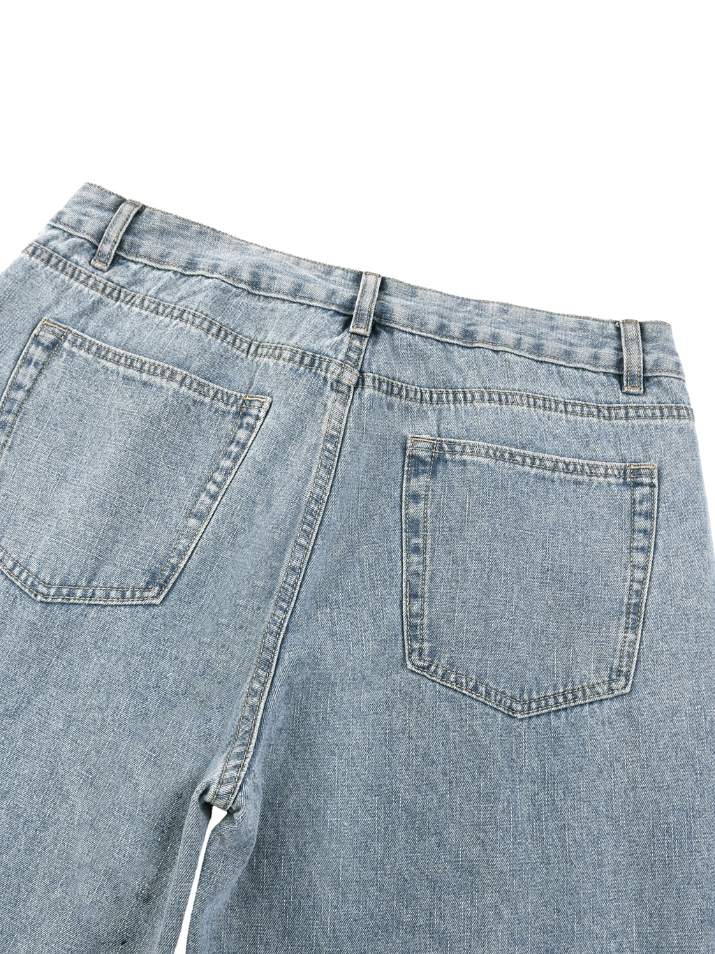 Digitally Enhanced Vintage Wash Straight Leg Jeans