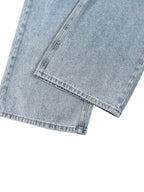 Digitally Enhanced Vintage Wash Straight Leg Jeans