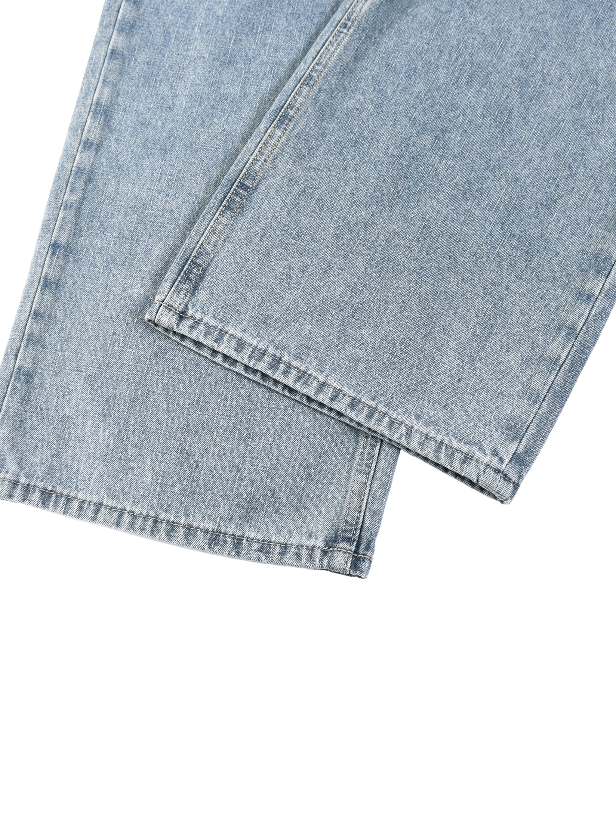 Digitally Enhanced Vintage Wash Straight Leg Jeans