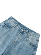 Women’s Artificial Expressions Paint Washed Wide Leg Jeans