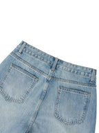 Women’s Artificial Expressions Paint Washed Wide Leg Jeans