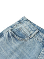 Women’s Artificial Expressions Paint Washed Wide Leg Jeans