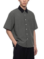 Neon Shadows Heart Veridion Contrast Collar Shirt