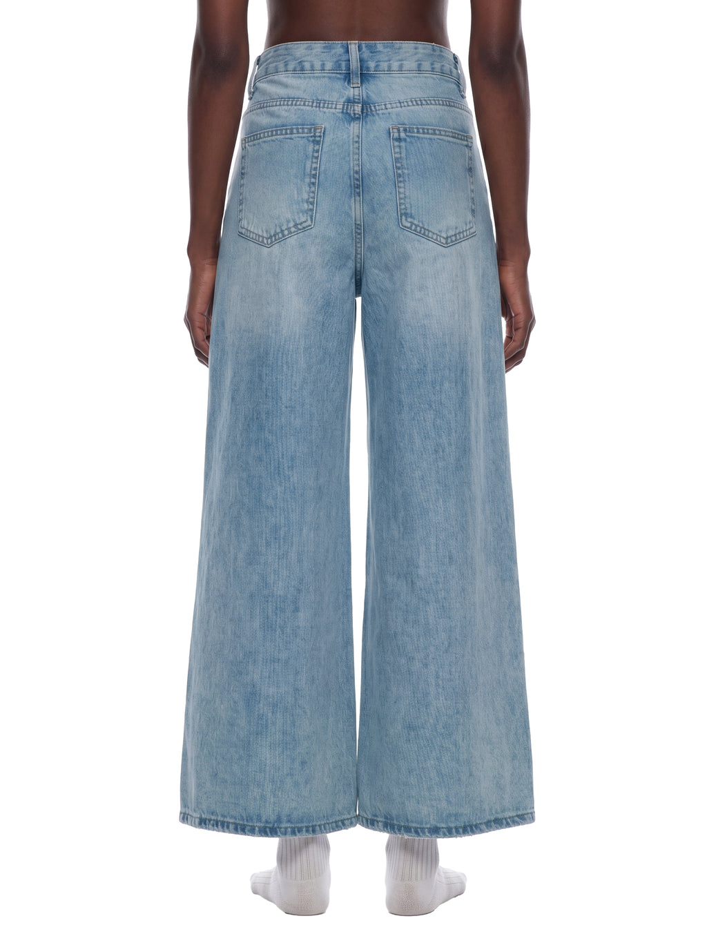 Women’s Artificial Expressions Paint Washed Wide Leg Jeans