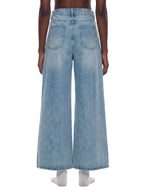 Women’s Artificial Expressions Paint Washed Wide Leg Jeans