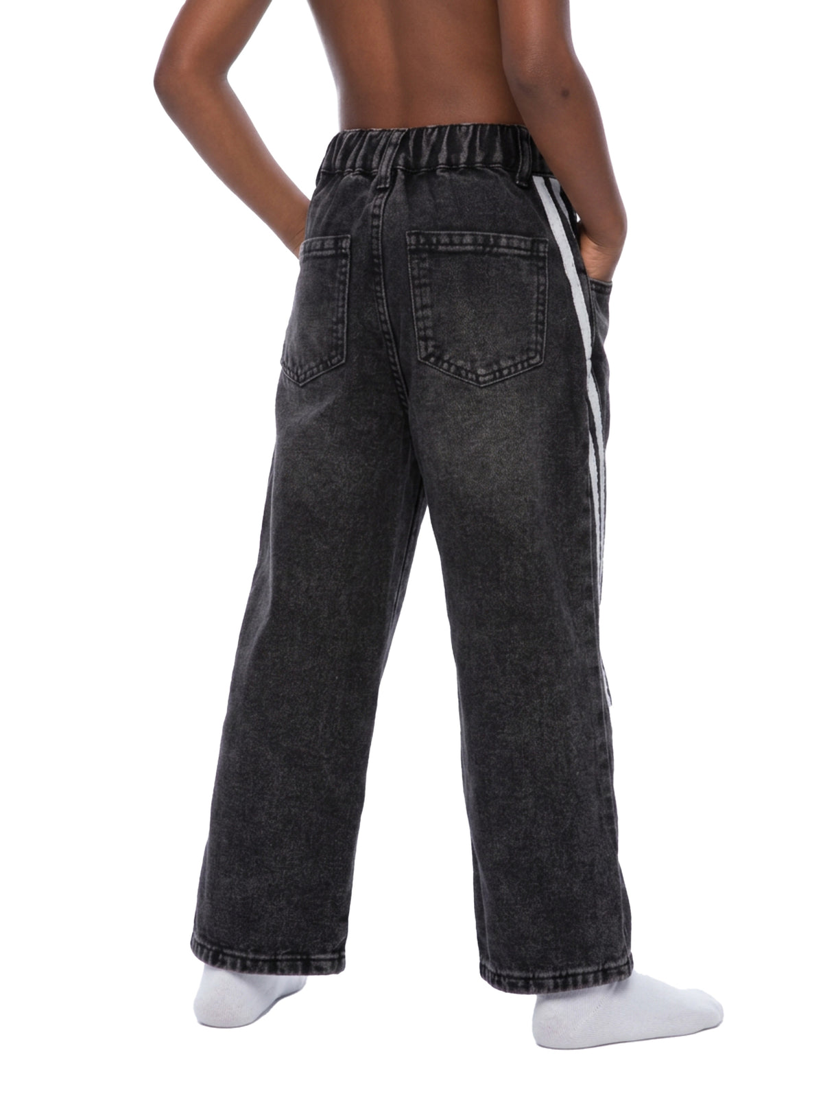 Kid’s Vintage Wash Big A Side Stripe Jeans