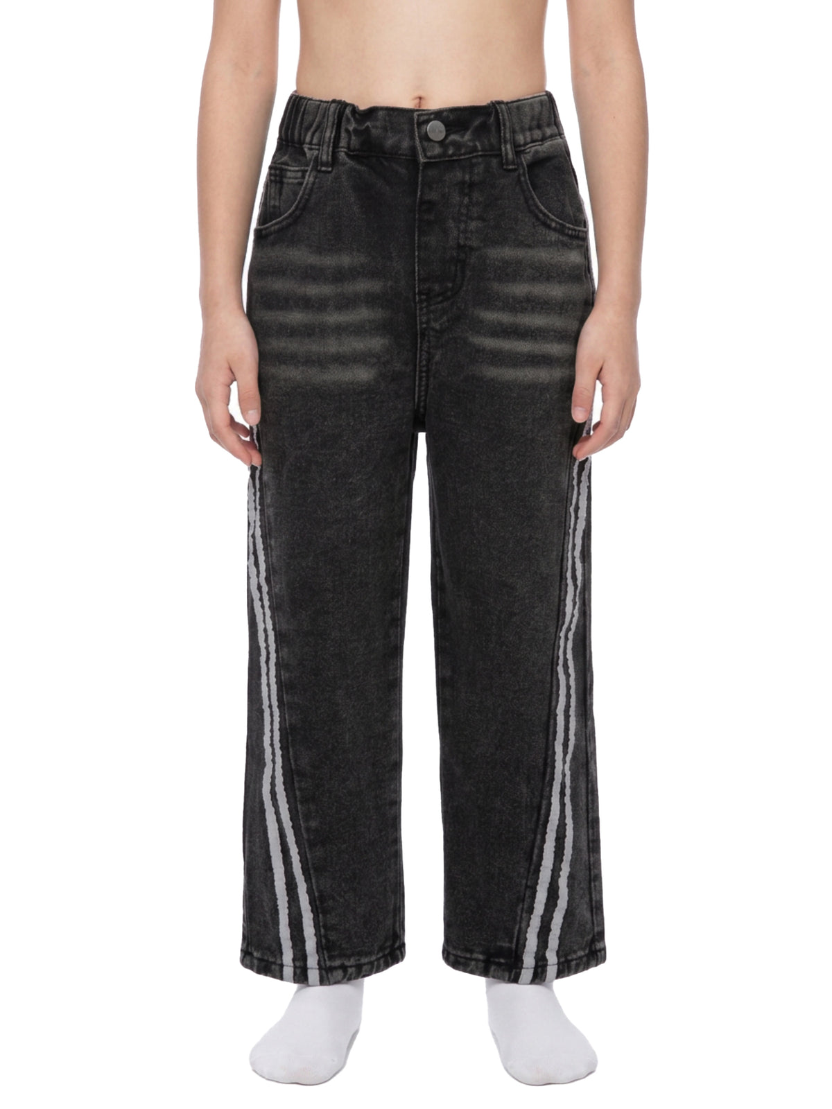Kid’s Vintage Wash Big A Side Stripe Jeans