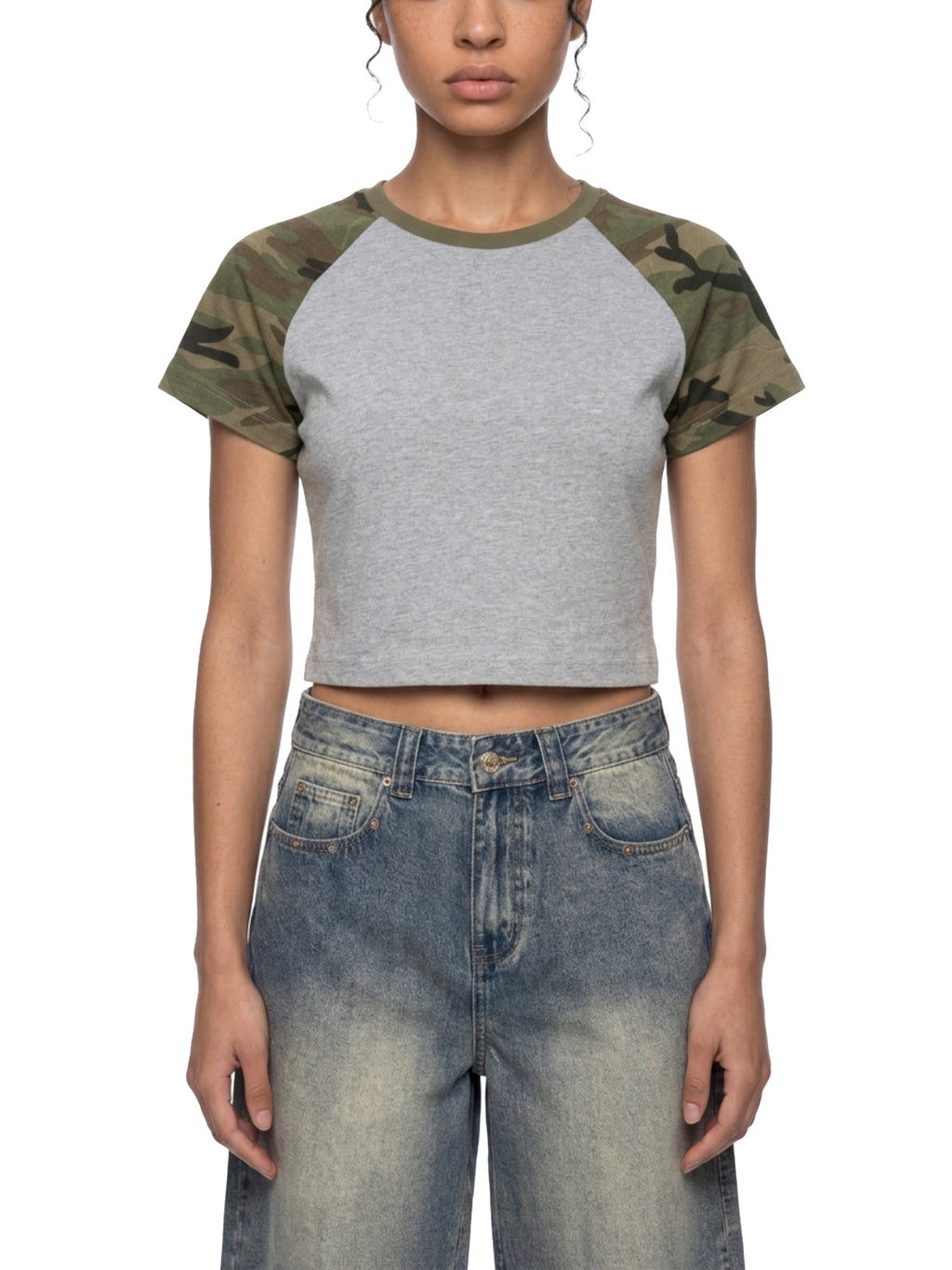 Women’s D.S.T.F. Camo Raglan Crop T-Shirt