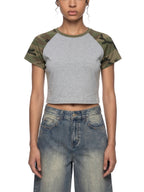 Women’s D.S.T.F. Camo Raglan Crop T-Shirt