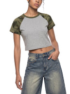 Women’s D.S.T.F. Camo Raglan Crop T-Shirt