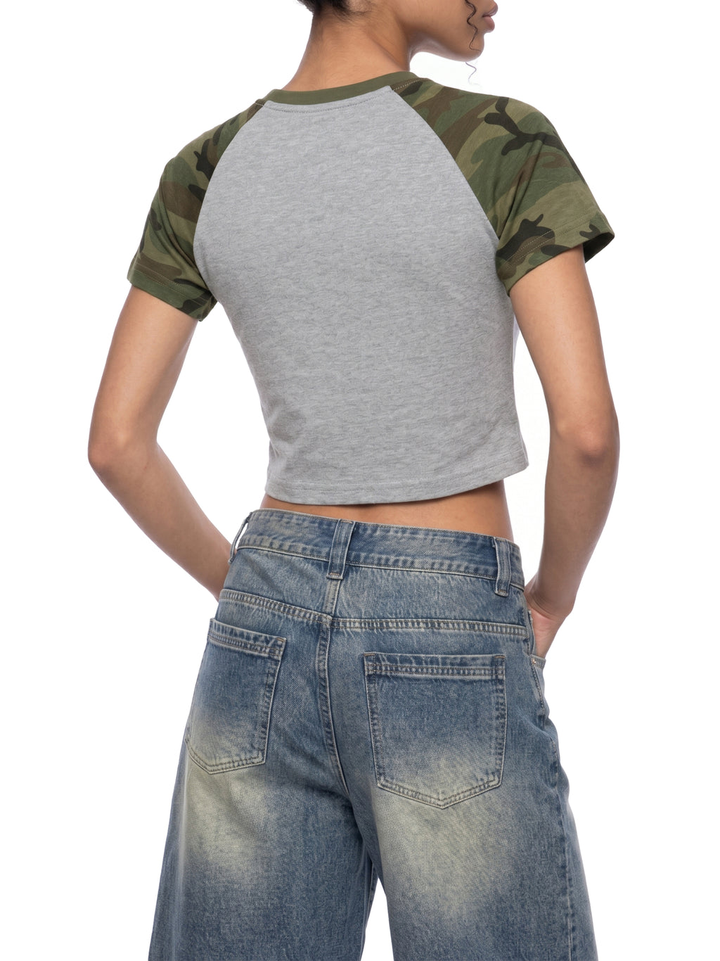 Women’s D.S.T.F. Camo Raglan Crop T-Shirt