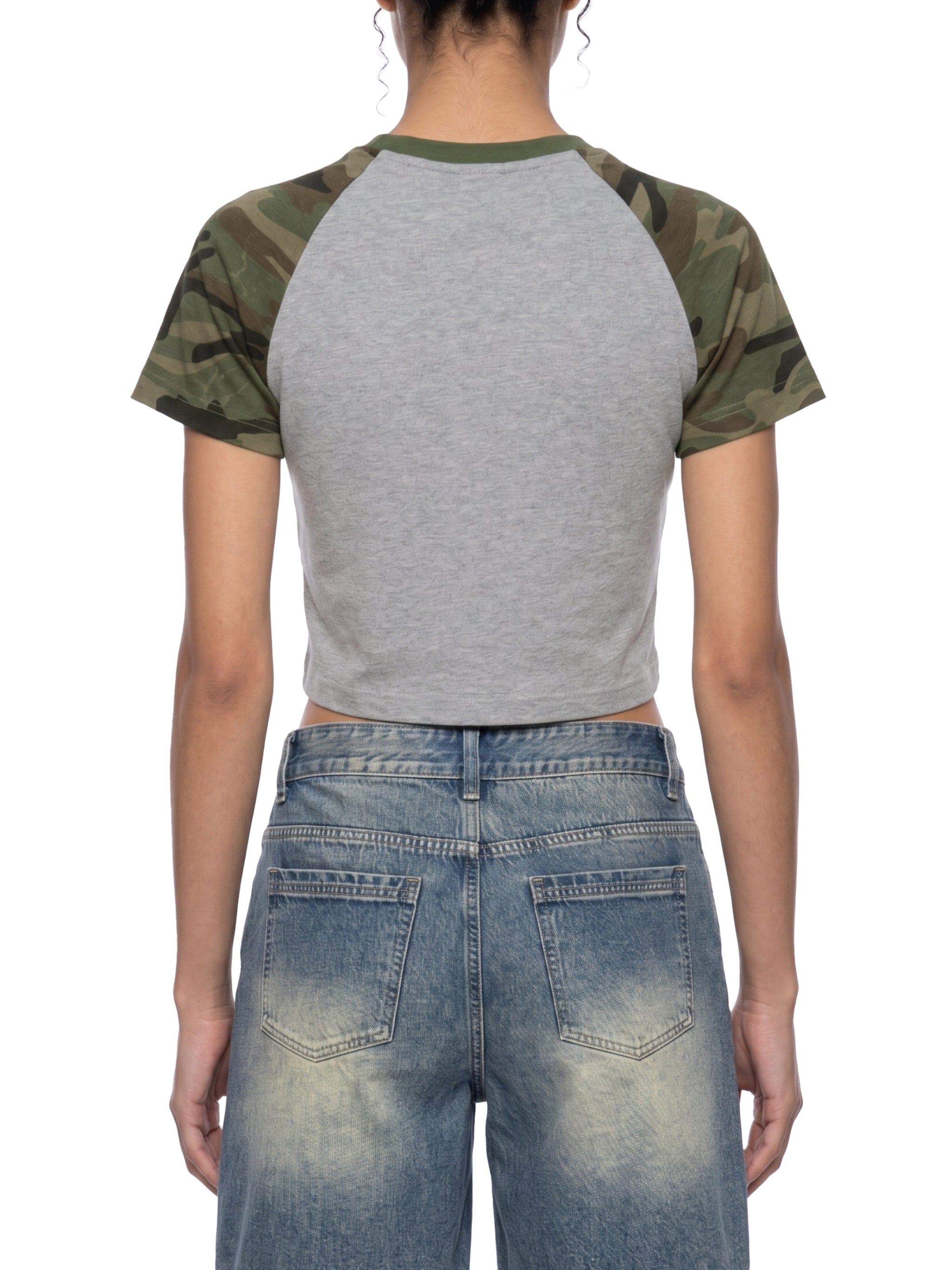 Women’s D.S.T.F. Camo Raglan Crop T-Shirt