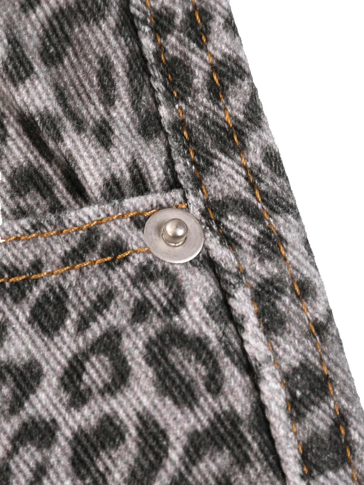 Jeans unisexe coupe large délavé imprimé léopard