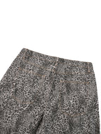 Jeans unisexe coupe large délavé imprimé léopard