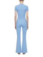 Women’s Tight Flared Leg Quarter-Zip Jumpsuit
