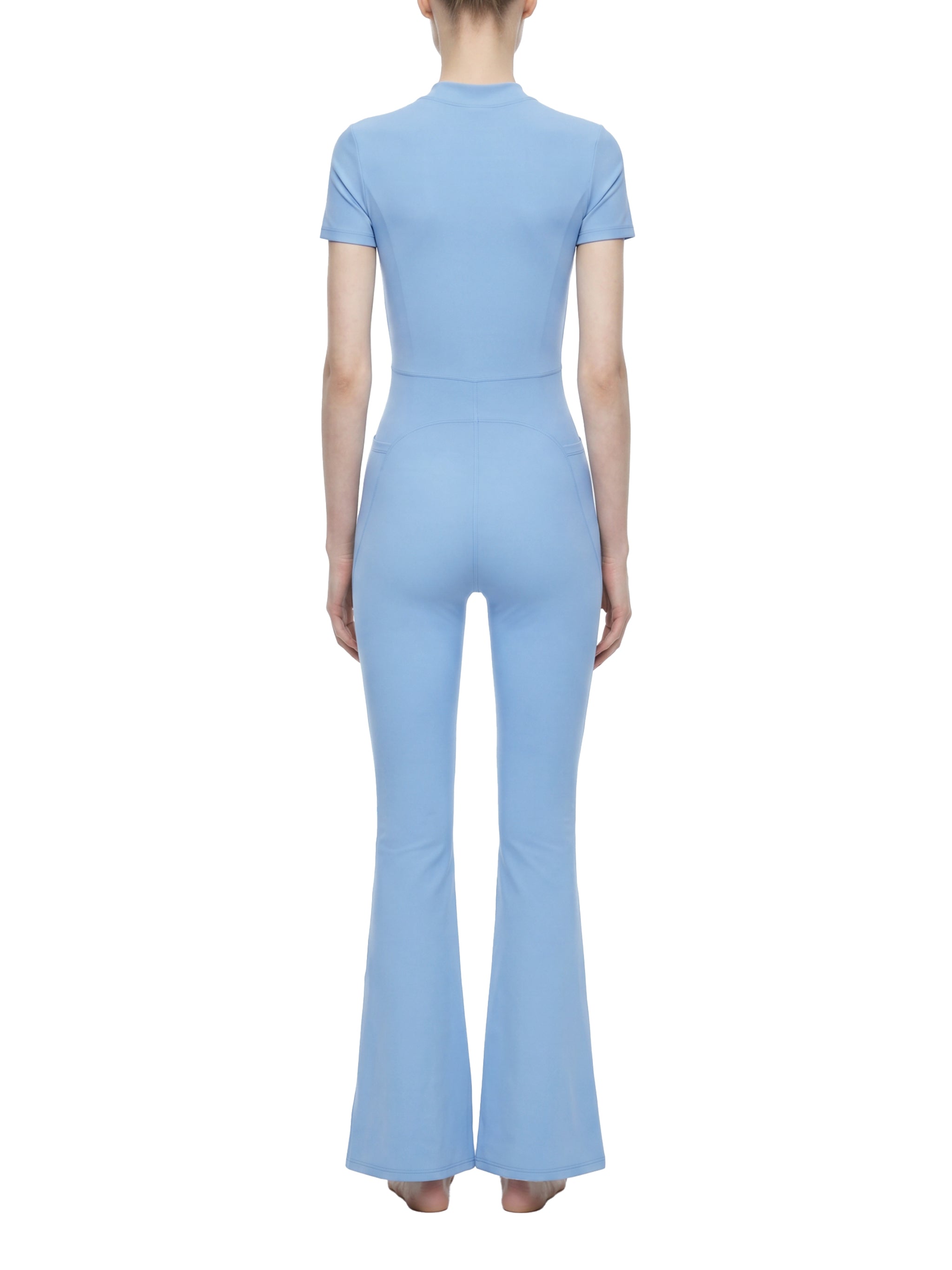 Women’s Tight Flared Leg Quarter-Zip Jumpsuit