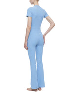 Women’s Tight Flared Leg Quarter-Zip Jumpsuit