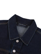 Unisex Vintage Wash Artificial Classic Digital Denim Jacket