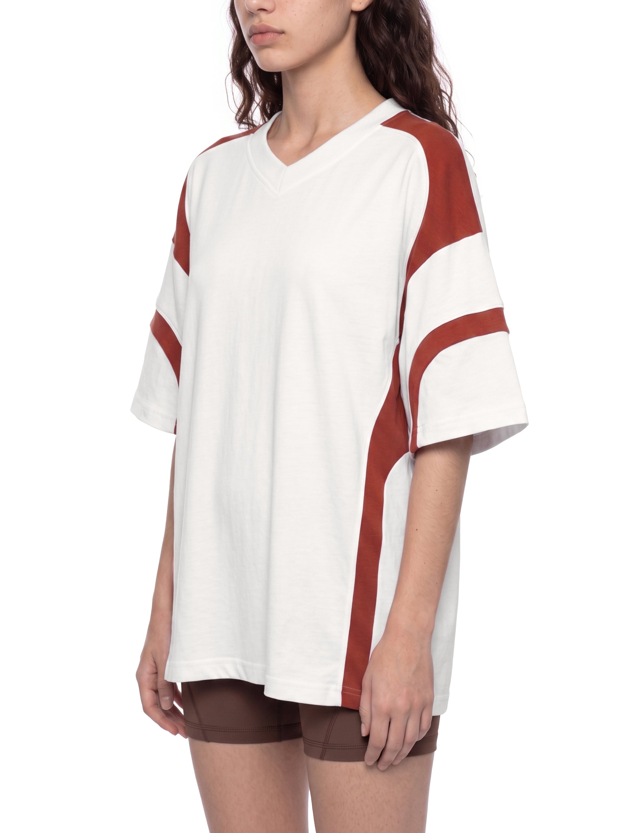 Universal Black And White  V-Neck T-Shirt