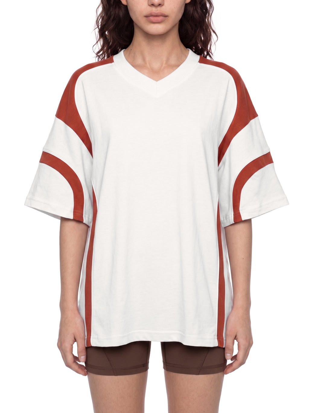 Universal Black And White  V-Neck T-Shirt