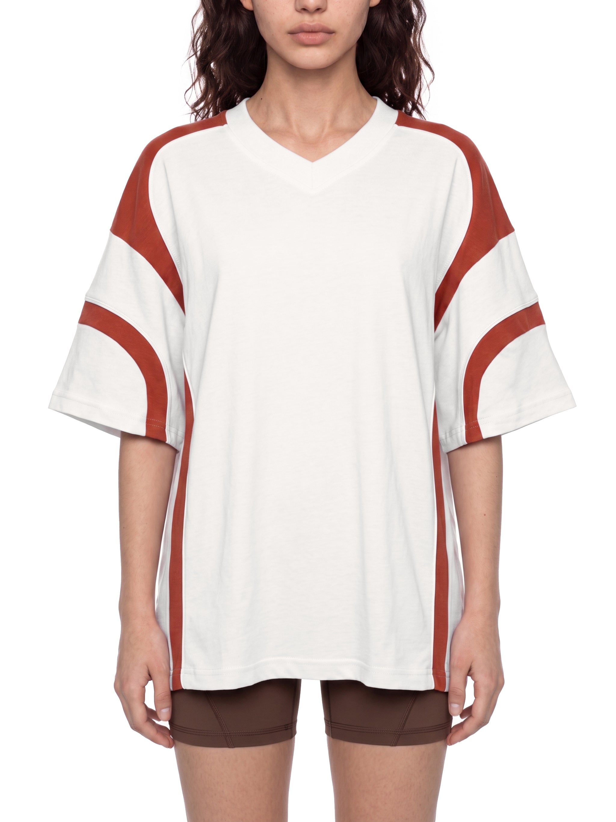 Universal Black And White  V-Neck T-Shirt