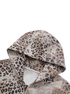 Unisex Vintage Wash Leopard Full Zip Hoodie
