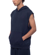 Unisex Artificial Athletics Mesh Sleeveless Hoodie
