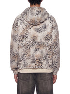 Unisex Vintage Wash Leopard Full Zip Hoodie