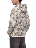 Unisex Vintage Wash Leopard Full Zip Hoodie