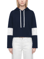 Women’s Cropped time Vines & Lace-Panel Hoodie