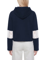 Women’s Cropped time Vines & Lace-Panel Hoodie